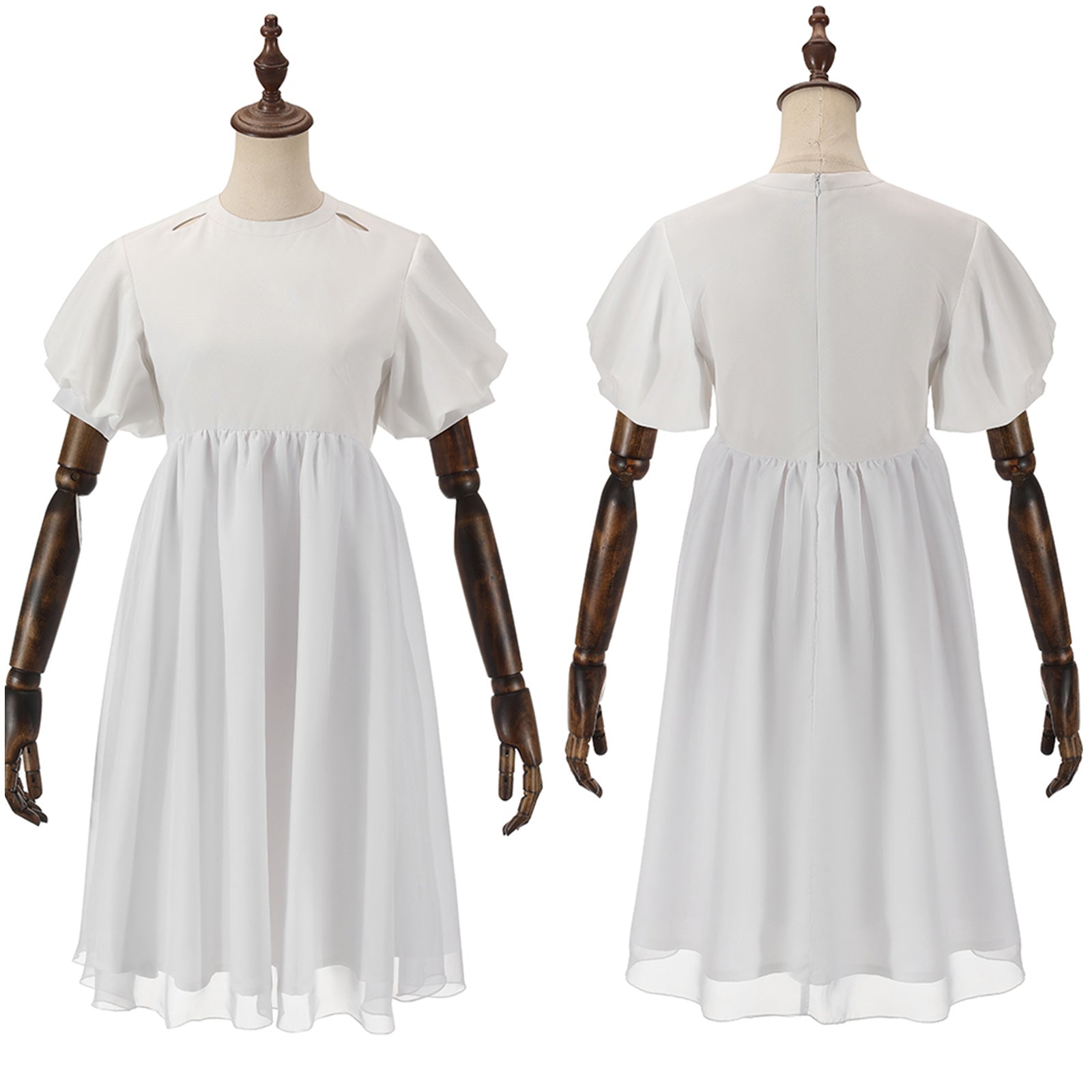 Female Game Alien Stage Sua Cosplay Costume Short Sleeve White Dress