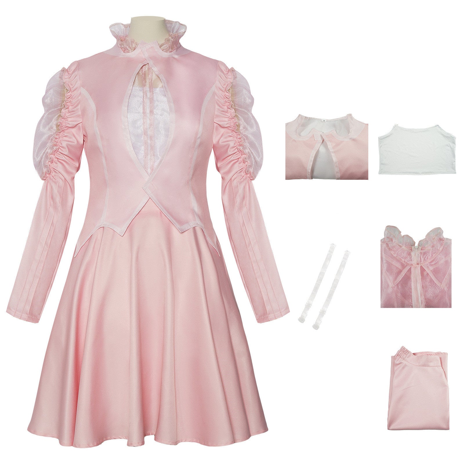 Film Wicked Glinda Cosplay Costume Women Pink Sequin Dress main image 1