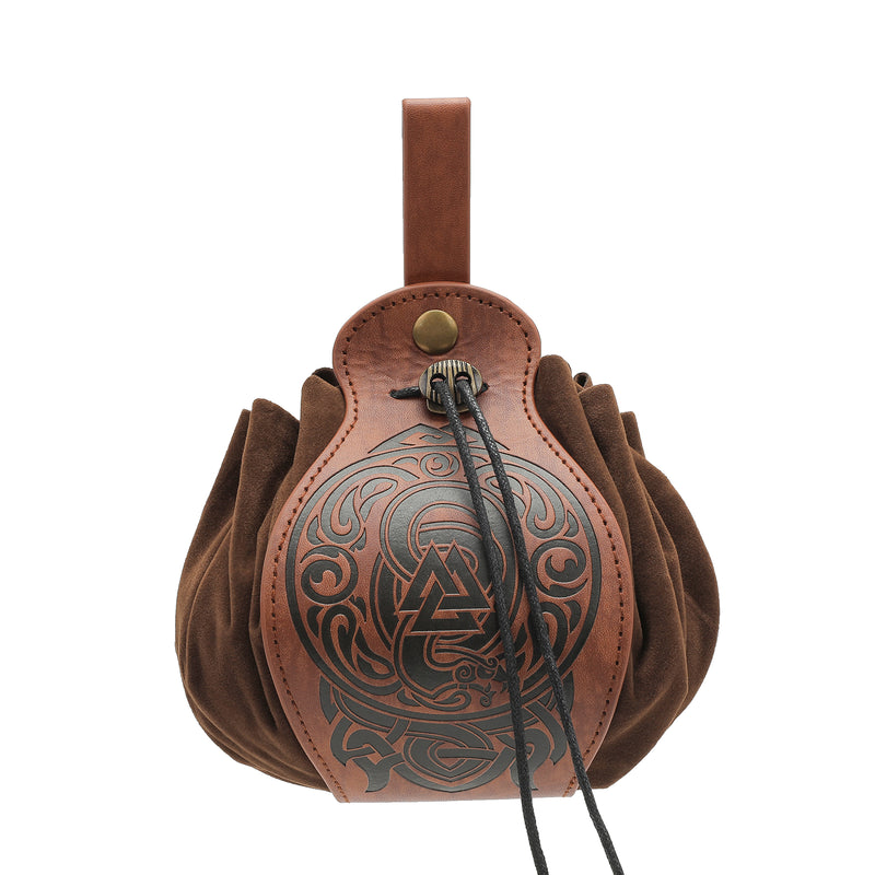 10 Kinds Faux Leather Medieval Viking Cosplay Prop Drawstring Purse Waist Bag - AwwwCos