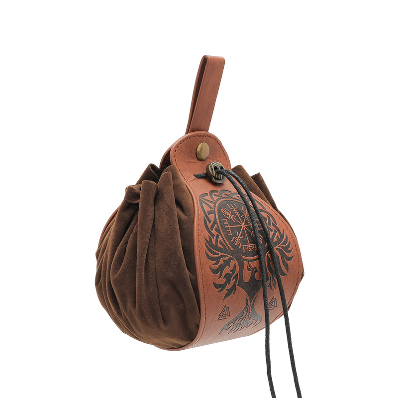 10 Kinds Faux Leather Medieval Viking Cosplay Prop Drawstring Purse Waist Bag - AwwwCos