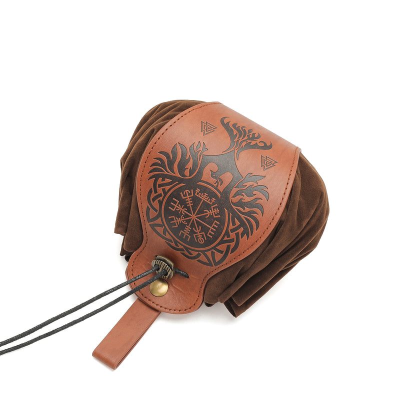 10 Kinds Faux Leather Medieval Viking Cosplay Prop Drawstring Purse Waist Bag - AwwwCos