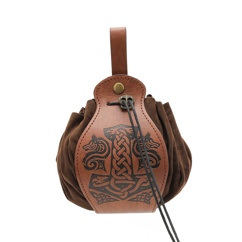 10 Kinds Faux Leather Medieval Viking Cosplay Prop Drawstring Purse Waist Bag - AwwwCos