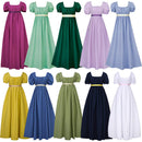 11 Kinds Jane Austen Style High Waistline Ruffled Puff Sleeve Regency Dress