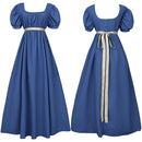 11 Kinds Jane Austen Style High Waistline Ruffled Puff Sleeve Regency Dress