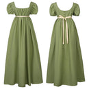 11 Kinds Jane Austen Style High Waistline Ruffled Puff Sleeve Regency Dress