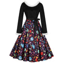 Women Christmas Cosplay Print Dress Stage Performance Costumes