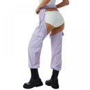 Women Fashion Pants High Rise Sweatpants Reflective Sexy Trousers - AwwwCos