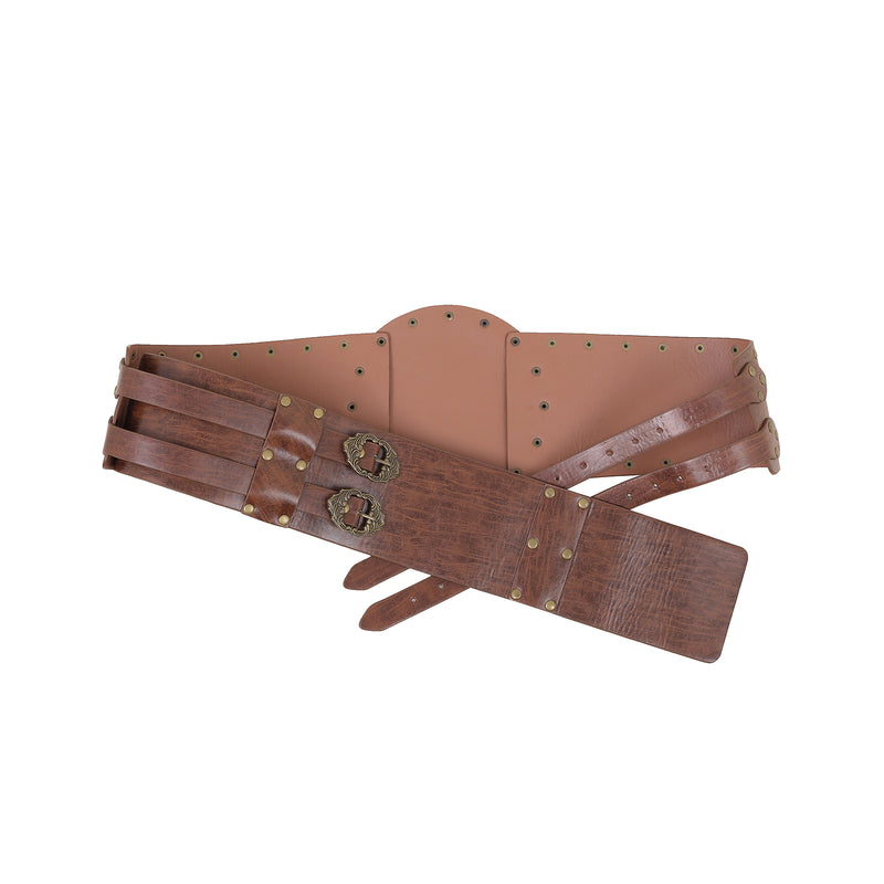 Nordic Viking Embossed Medieval Vintage Waist Seal Knight Wide Belt - AwwwCos