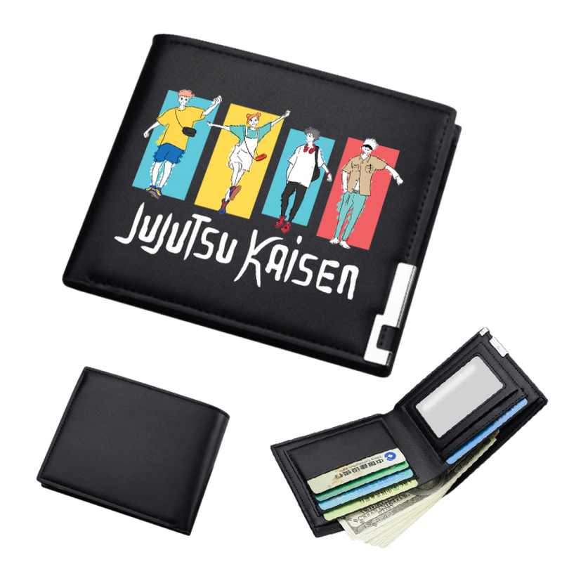 AwwwCos Anime Jujutsu Kaisen Itadori Yuji Gojo Satoru Sukuna Wallets Artificial Leather Slim Bi-Fold Wallet Multi Purpose Wallet