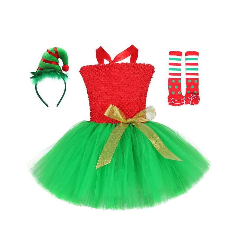12 Kinds Child Girls Santa Claus Elf Cosplay Costume Tutu Dress Accessories