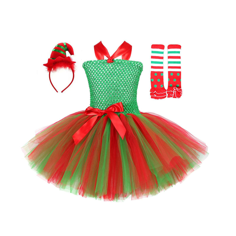 12 Kinds Child Girls Santa Claus Elf Cosplay Costume Tutu Dress Accessories