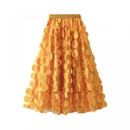 12 kinds Women Tulle Midi Skirt High Elastic Waist 3D Polka Dot Mesh Skirt - AwwwCos