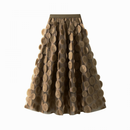 12 kinds Women Tulle Midi Skirt High Elastic Waist 3D Polka Dot Mesh Skirt - AwwwCos