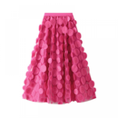 12 kinds Women Tulle Midi Skirt High Elastic Waist 3D Polka Dot Mesh Skirt - AwwwCos