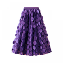 12 kinds Women Tulle Midi Skirt High Elastic Waist 3D Polka Dot Mesh Skirt - AwwwCos