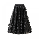 12 kinds Women Tulle Midi Skirt High Elastic Waist 3D Polka Dot Mesh Skirt - AwwwCos