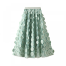 12 kinds Women Tulle Midi Skirt High Elastic Waist 3D Polka Dot Mesh Skirt - AwwwCos