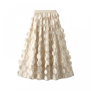 12 kinds Women Tulle Midi Skirt High Elastic Waist 3D Polka Dot Mesh Skirt - AwwwCos