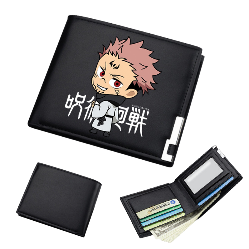 AwwwCos Anime Jujutsu Kaisen Itadori Yuji Gojo Satoru Sukuna Wallets Artificial Leather Slim Bi-Fold Wallet Multi Purpose Wallet