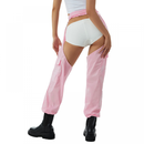 Women Fashion Pants High Rise Sweatpants Reflective Sexy Trousers - AwwwCos