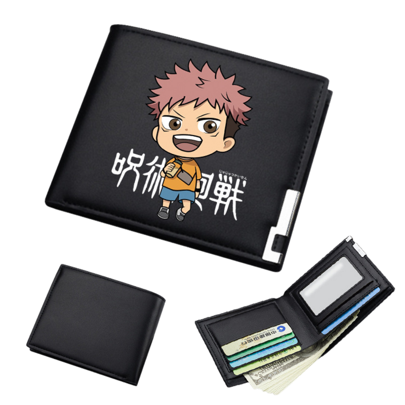 AwwwCos Anime Jujutsu Kaisen Itadori Yuji Gojo Satoru Sukuna Wallets Artificial Leather Slim Bi-Fold Wallet Multi Purpose Wallet