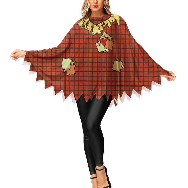 19 Kinds Halloween Pumpkin Costume Spider Web Skeleton Poncho Cloak - AwwwCos