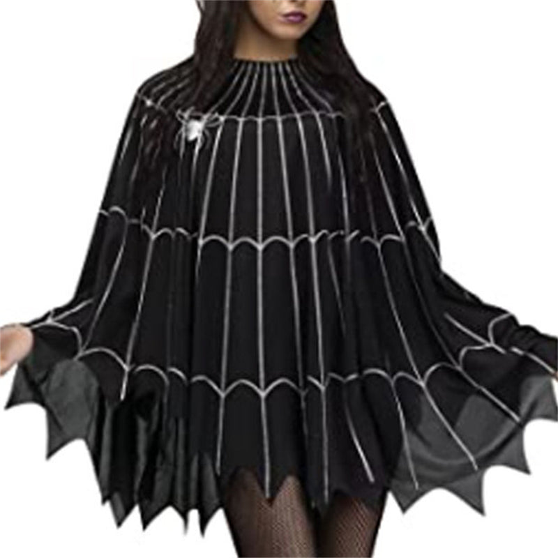 19 Kinds Halloween Pumpkin Costume Spider Web Skeleton Poncho Cloak - AwwwCos