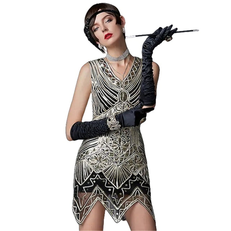 1920s Sequin Art Nouveau Handmade Beaded Tassels Dress Accessories - AwwwCos