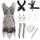 1920s Sequin Art Nouveau Handmade Beaded Tassels Dress Accessories - AwwwCos