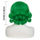 1920s Women 80s Party Synthetic Vintage Short Green Wave Curly Wig - AwwwCos