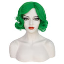 1920s Women 80s Party Synthetic Vintage Short Green Wave Curly Wig - AwwwCos