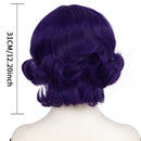 1920s Women 80s Party Synthetic Vintage Short Purple Wave Curly Wig - AwwwCos