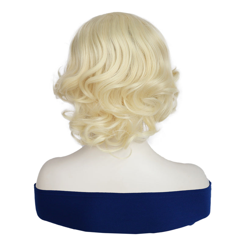 1920s Women 80s Synthetic Vintage Champagne Wave Curly Wig