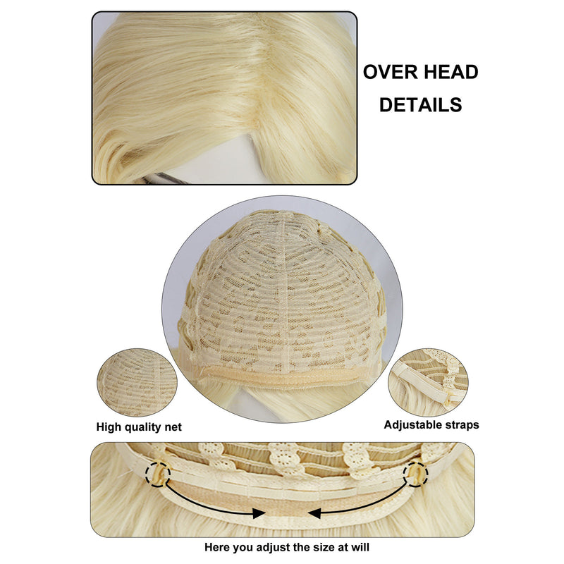1920s Women 80s Synthetic Vintage Champagne Wave Curly Wig