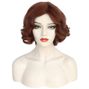 1920s Women 80s Synthetic Vintage Short Brown Wave Curly Wig - AwwwCos
