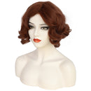 1920s Women 80s Synthetic Vintage Short Brown Wave Curly Wig - AwwwCos