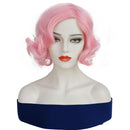 1920s Women 80s Synthetic Vintage Short Pink Wave Curly Wig - AwwwCos
