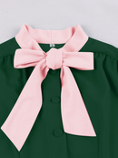 1950s Cocktail Party Rockabilly Retro Short Sleeve Tie Midi Dress - AwwwCos