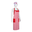 1950s Waiter Cosplay Costume Ice Cream Red White Striped Apron Hat - AwwwCos