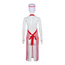 1950s Waiter Cosplay Costume Ice Cream Red White Striped Apron Hat - AwwwCos