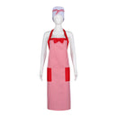 1950s Waiter Cosplay Costume Ice Cream Red White Striped Apron Hat - AwwwCos