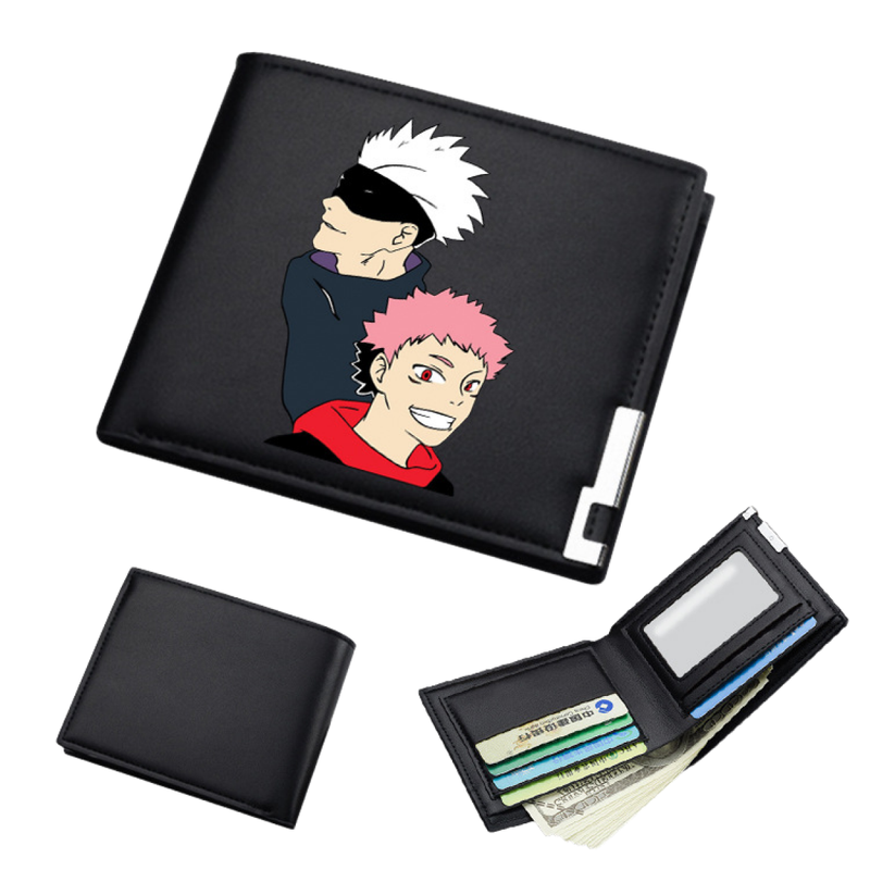 AwwwCos Anime Jujutsu Kaisen Itadori Yuji Gojo Satoru Sukuna Wallets Artificial Leather Slim Bi-Fold Wallet Multi Purpose Wallet