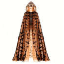 5 Kinds Hooded Tulle Cape Sheer Mesh Witch Cloak Bat Spider Web Print Cosplay Costume