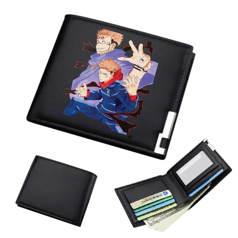 AwwwCos Anime Jujutsu Kaisen Itadori Yuji Gojo Satoru Sukuna Wallets Artificial Leather Slim Bi-Fold Wallet Multi Purpose Wallet