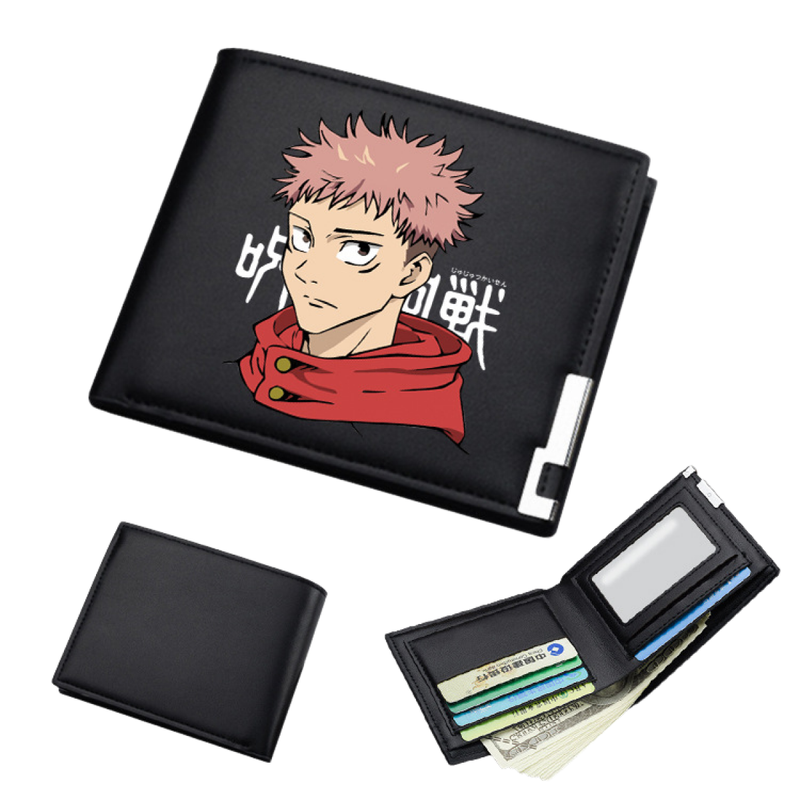 AwwwCos Anime Jujutsu Kaisen Itadori Yuji Gojo Satoru Sukuna Wallets Artificial Leather Slim Bi-Fold Wallet Multi Purpose Wallet