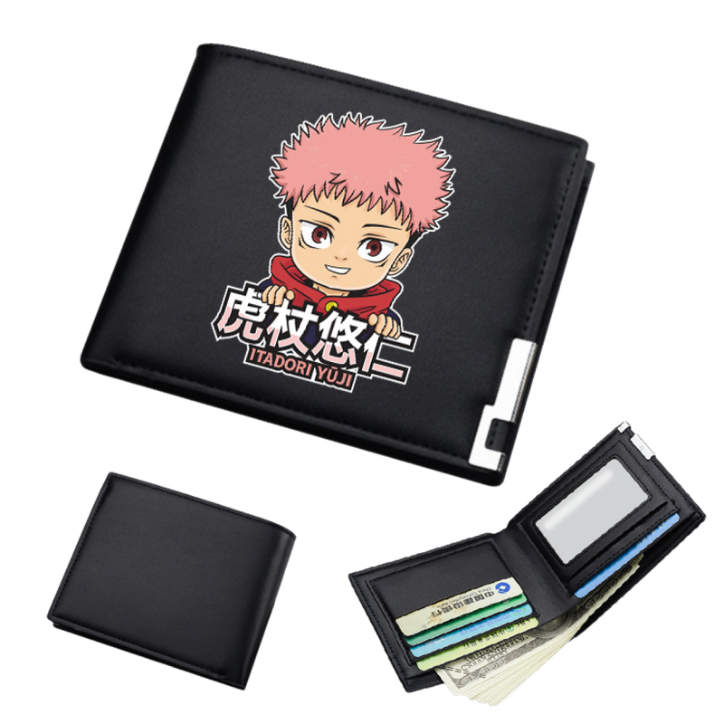 AwwwCos Anime Jujutsu Kaisen Itadori Yuji Gojo Satoru Sukuna Wallets Artificial Leather Slim Bi-Fold Wallet Multi Purpose Wallet
