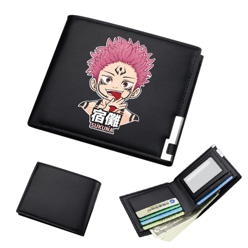 AwwwCos Anime Jujutsu Kaisen Itadori Yuji Gojo Satoru Sukuna Wallets Artificial Leather Slim Bi-Fold Wallet Multi Purpose Wallet