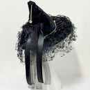 2 Kinds Black Lace Chain Bow Ribbon Handmade Gothic Pointed Wizard Hat
