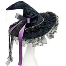 2 Kinds Black Lace Chain Bow Ribbon Handmade Gothic Pointed Wizard Hat