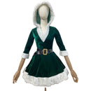 2 Kinds Christmas Mini Dress Hat Women Mrs Santa Claus Cosplay Costume - AwwwCos